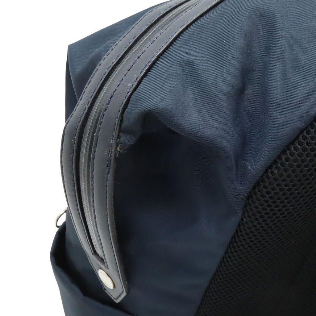 Fendi Logo Backpack Nylon Leather Navy Pink Blue — view 8