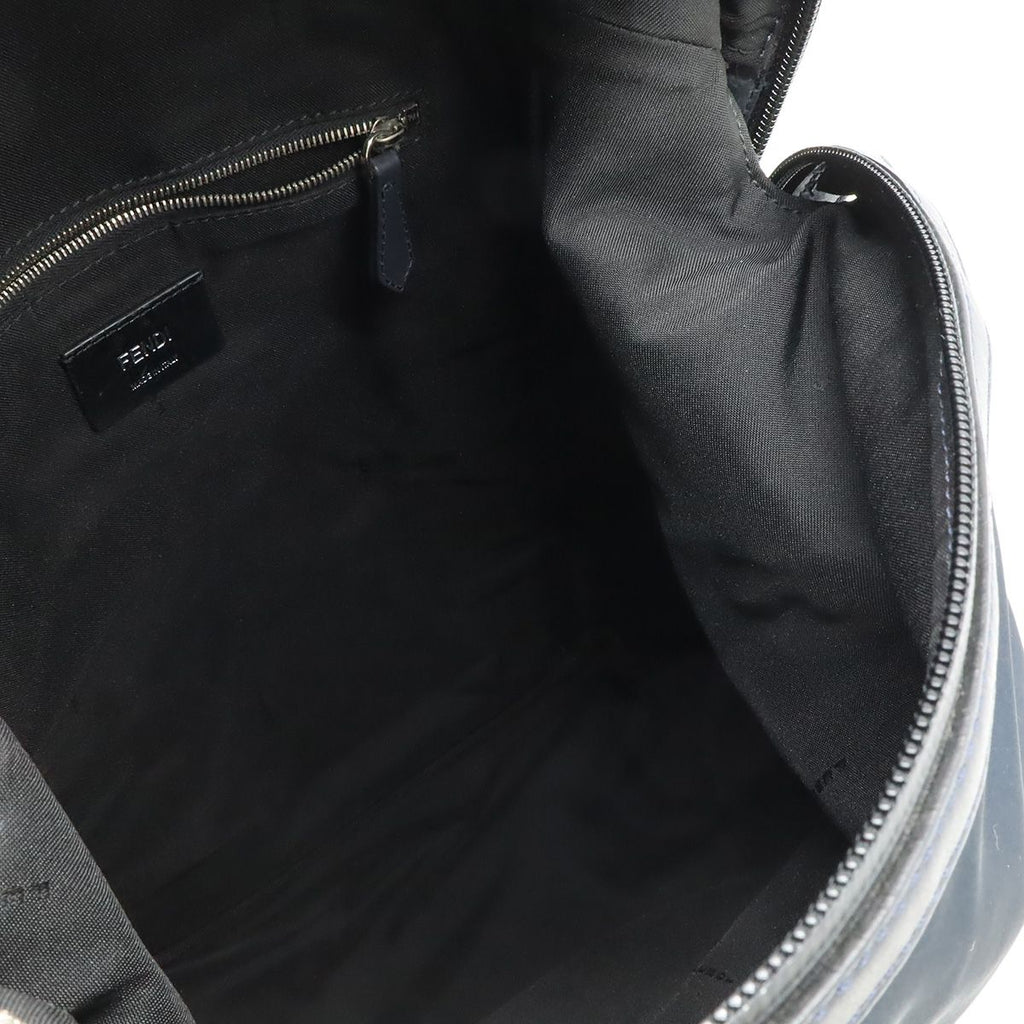 Fendi Logo Backpack Nylon Leather Navy Pink Blue — view 7