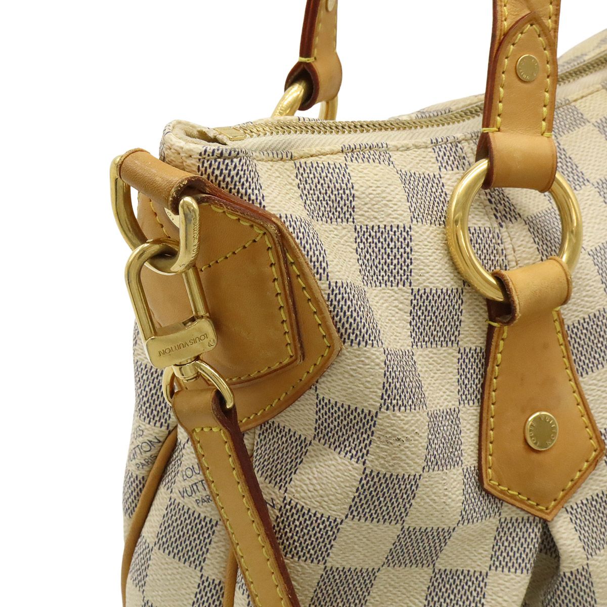Louis Vuitton Damier Azur Ivora MM Tote 2-Way Shoulder Bag Gold — view 7
