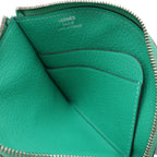 Hermes Paddock Coin Purse Pouch Chevre Leather Mint Green Blue Blum — view 5