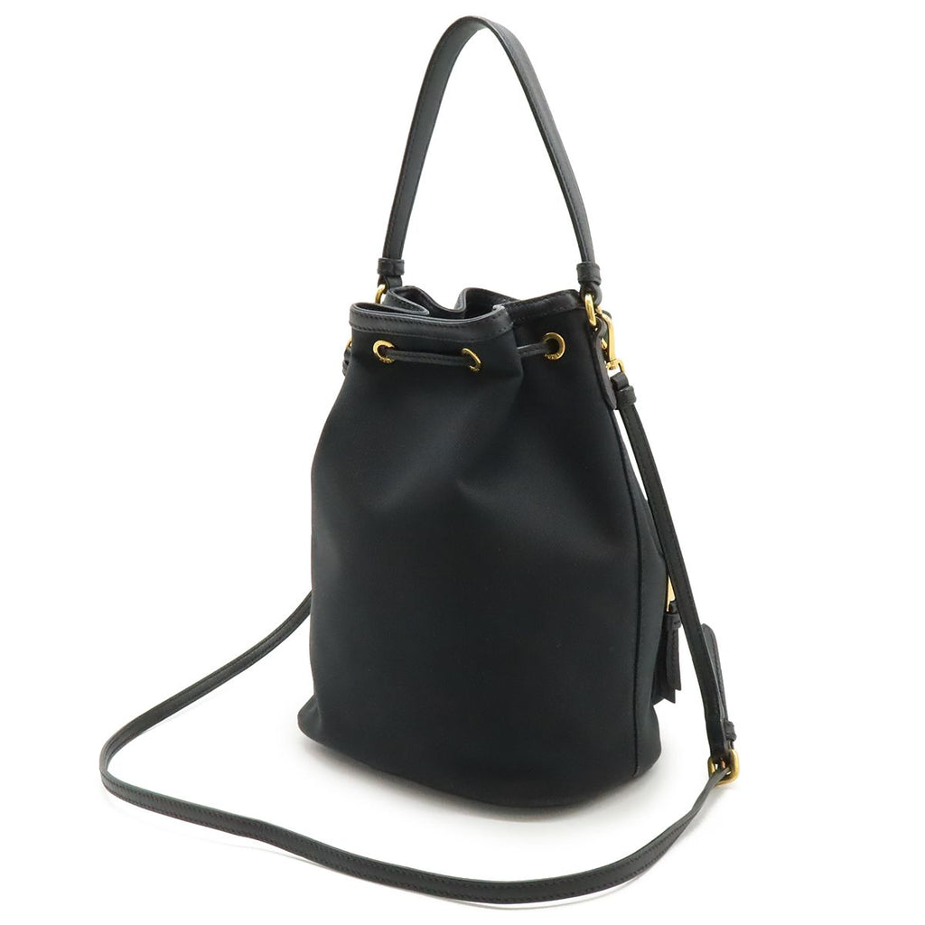 Prada Logo Jacquard Bucket Bag Drawstring 2-Way Canvas — view 2
