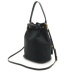 Prada Logo Jacquard Bucket Bag Drawstring 2-Way Canvas — view 2