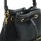 Prada Logo Jacquard Bucket Bag Drawstring 2-Way Canvas — view 6
