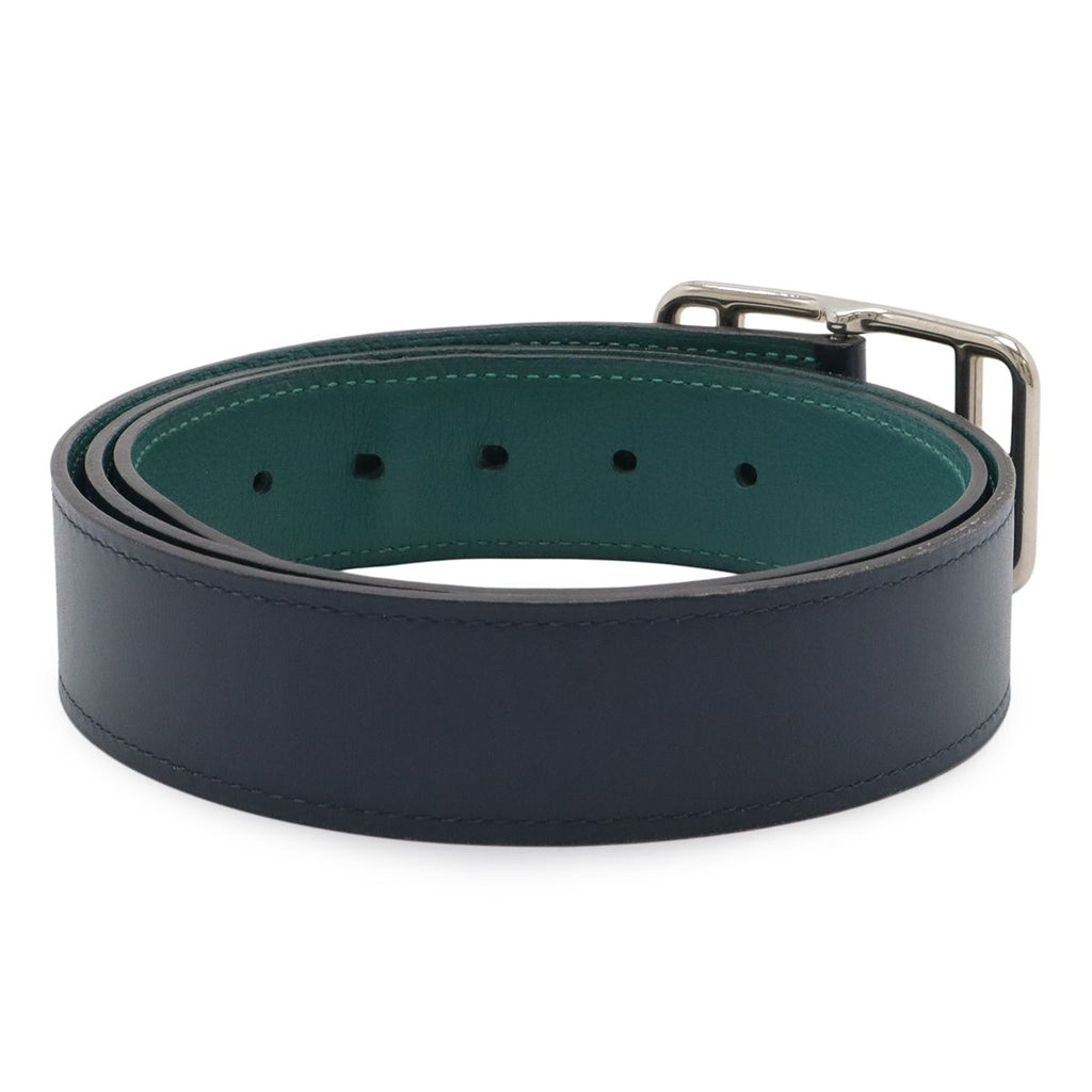 Hermes Cape Cod 32 Belt Reversible Leather Blue Marine Malachite Box Calf Togo — view 2