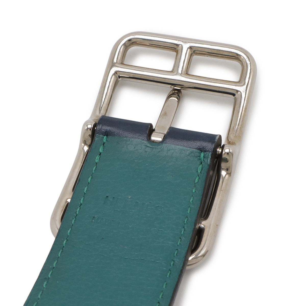 Hermes Cape Cod 32 Belt Reversible Leather Blue Marine Malachite Box Calf Togo — view 4