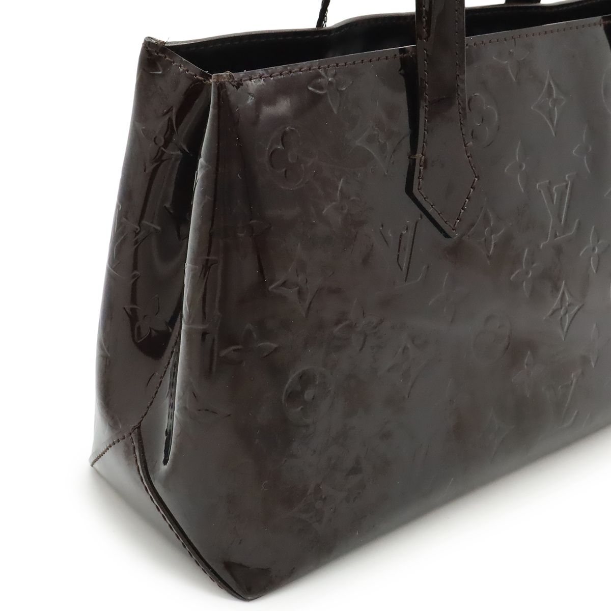 Louis Vuitton Monogram Vernis Wilshire PM Tote Enamel Calf Amarante — view 6