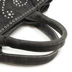 Prada Canapa Tote 2-Way Shoulder Bag Denim Visual Studs Nero Black Domestic — view 4