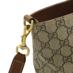 Gucci GG Supreme Tote 2-Way Shoulder Bag Crossbody Leather Beige Brown — view 4