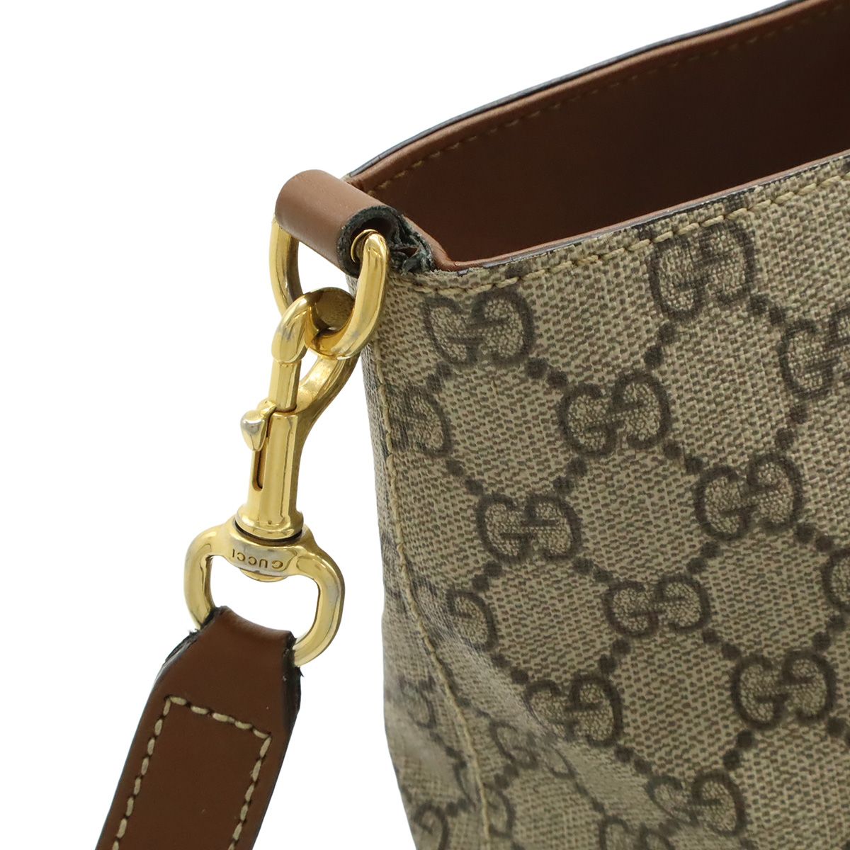 Gucci GG Supreme Tote 2-Way Shoulder Bag Crossbody Leather Beige Brown — view 4