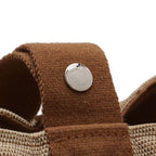 Hermes Saxo MM Tote Bucket Shape Toile Ash Beige Brown — view 5