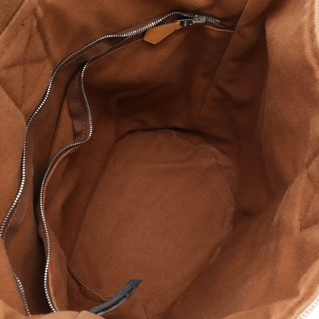 Hermes Saxo MM Tote Bucket Shape Toile Ash Beige Brown — view 6
