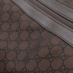 Gucci GG Nylon Shoulder Bag Travel Leather Brown — view 4