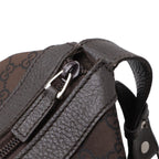 Gucci GG Nylon Shoulder Bag Travel Leather Brown — view 5