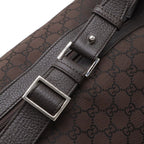 Gucci GG Nylon Shoulder Bag Travel Leather Brown — view 7