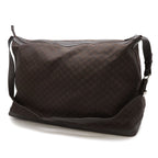 Gucci GG Nylon Shoulder Bag Travel Leather Brown — view 2