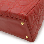 Dior Cannage Tote Leather Red Gold — view 3