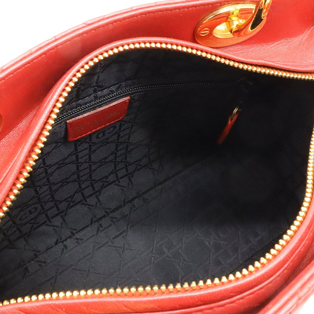 Dior Cannage Tote Leather Red Gold — view 6