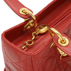 Dior Cannage Tote Leather Red Gold — view 5