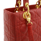 Dior Cannage Tote Leather Red Gold — view 7