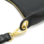 Prada Vitello Phoenix Shoulder Bag Striped Leather Nero Black Gold — view 5