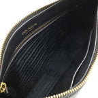Prada Vitello Phoenix Shoulder Bag Striped Leather Nero Black Gold — view 7