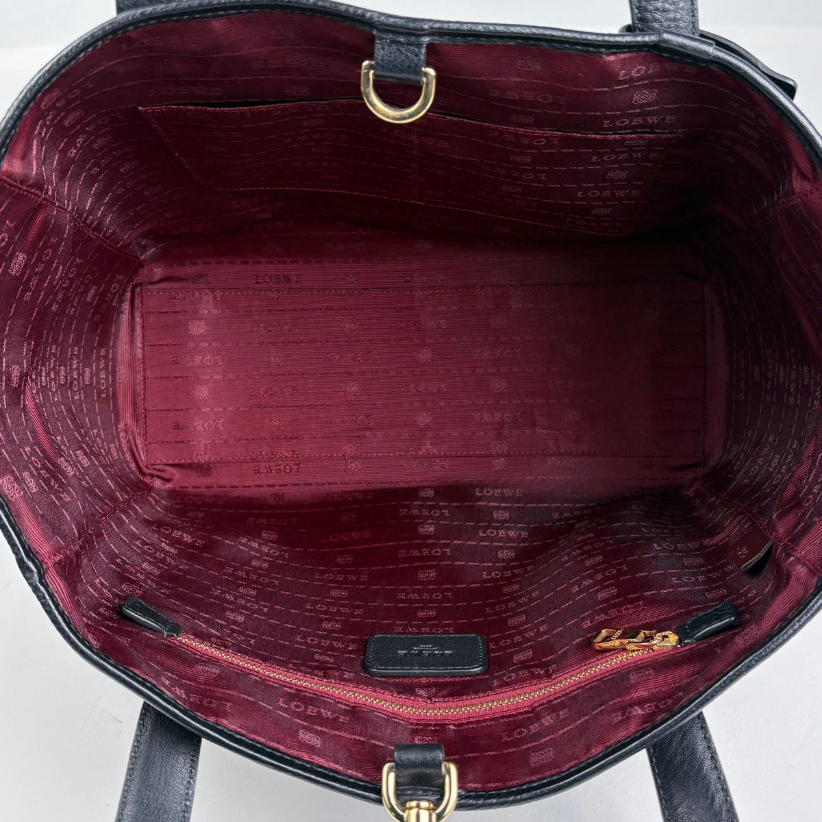 Loewe Heritage Small Tote Logo Leather Black — view 9