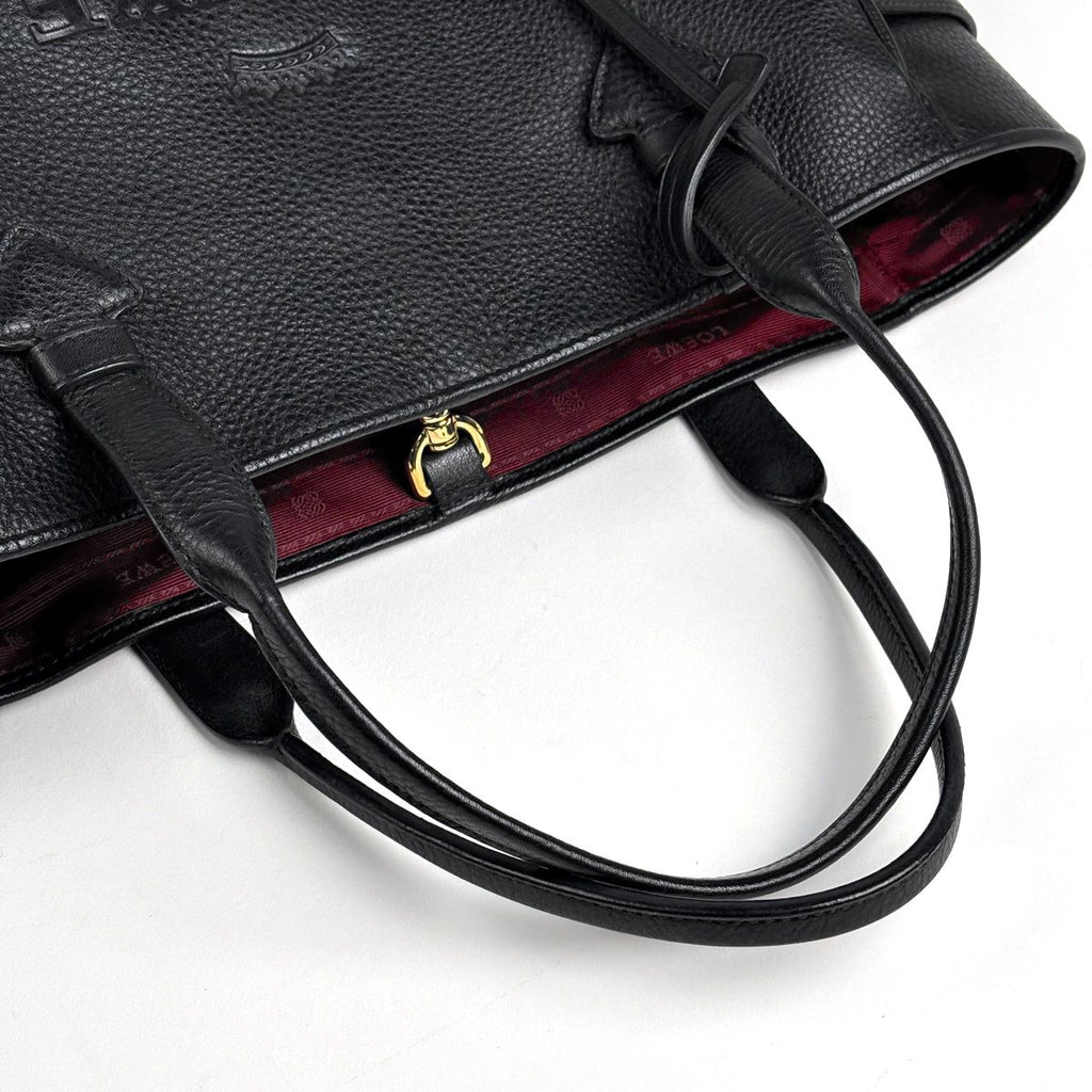 Loewe Heritage Small Tote Logo Leather Black — view 8