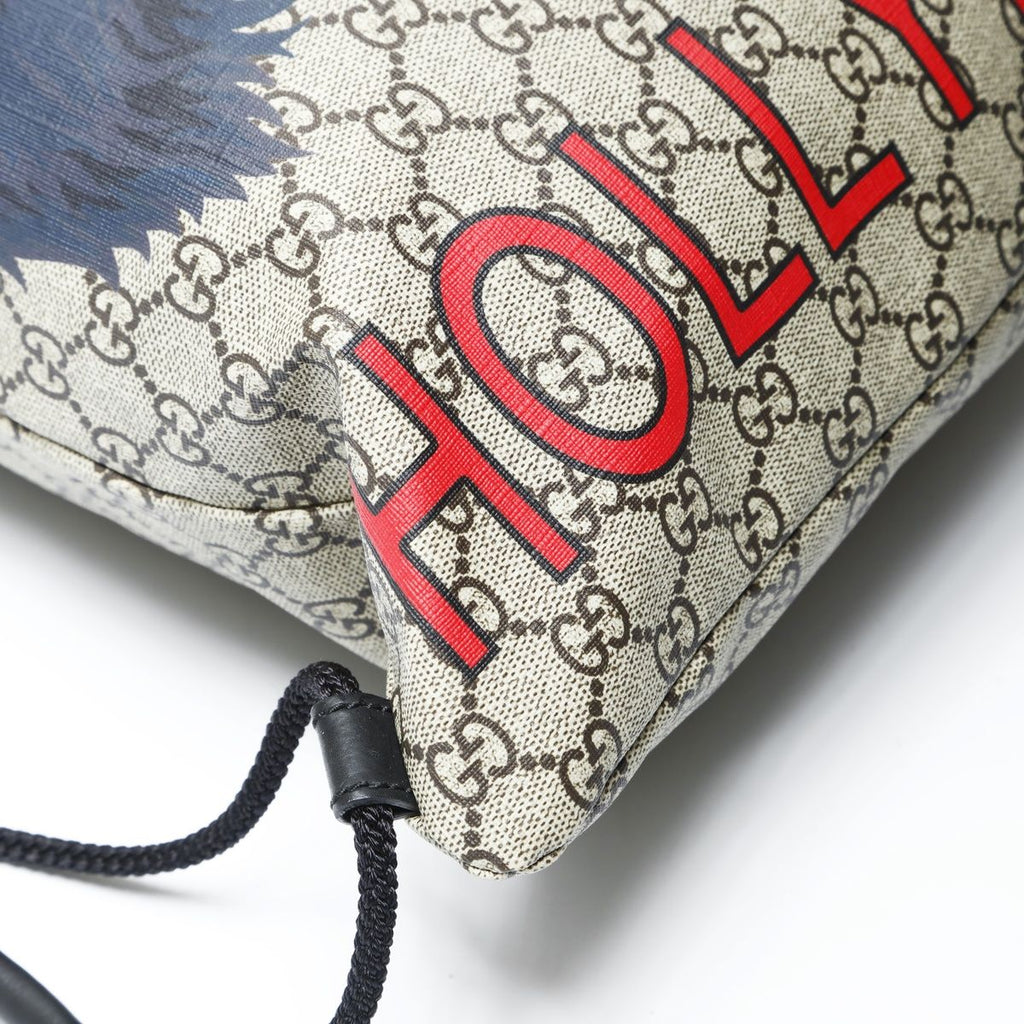 Gucci GG Supreme Drawstring Wolf Backpack — view 5