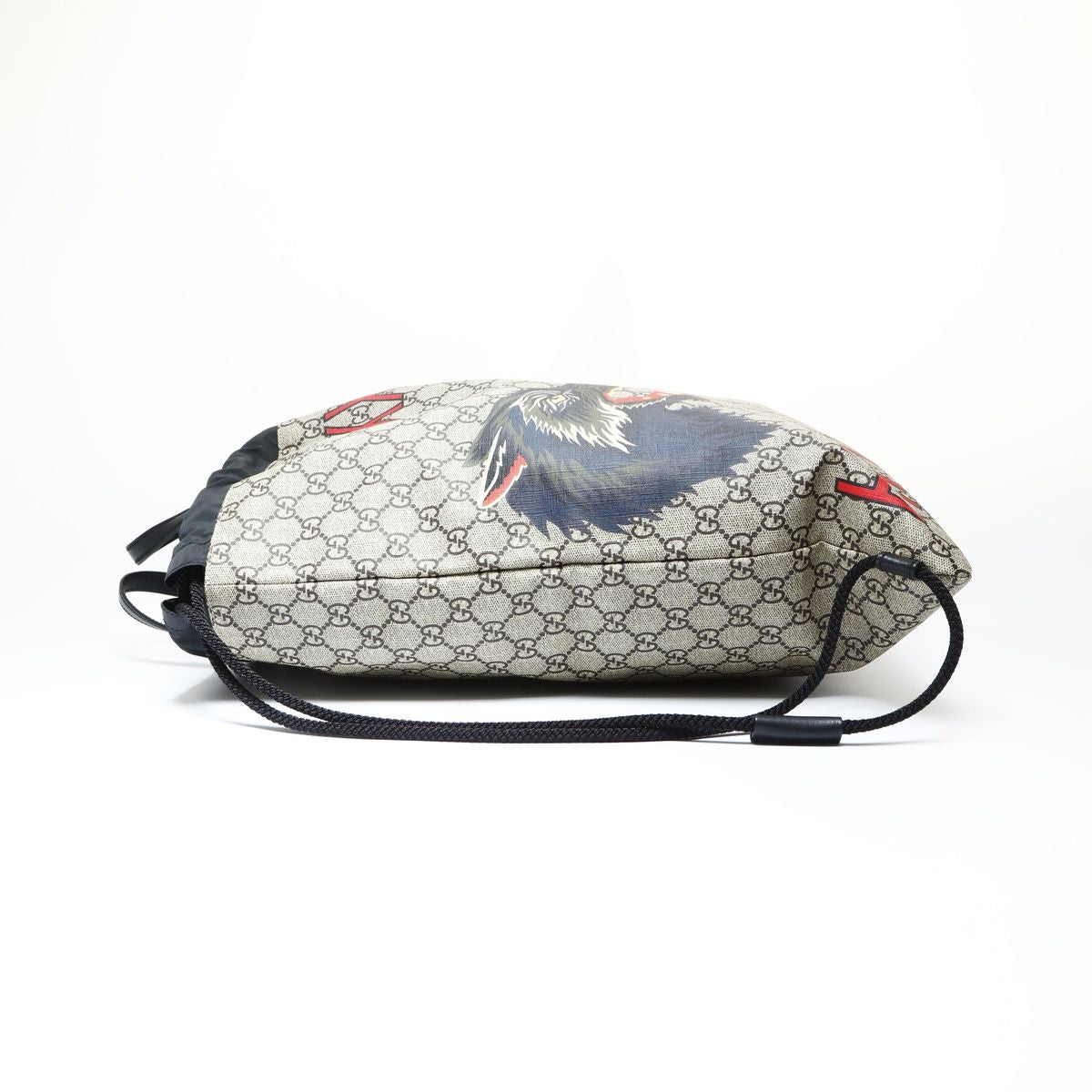 Gucci GG Supreme Drawstring Wolf Backpack — view 3
