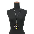 Hermes Necklace Equipe Buffalo Horn Pink Gray — view 4
