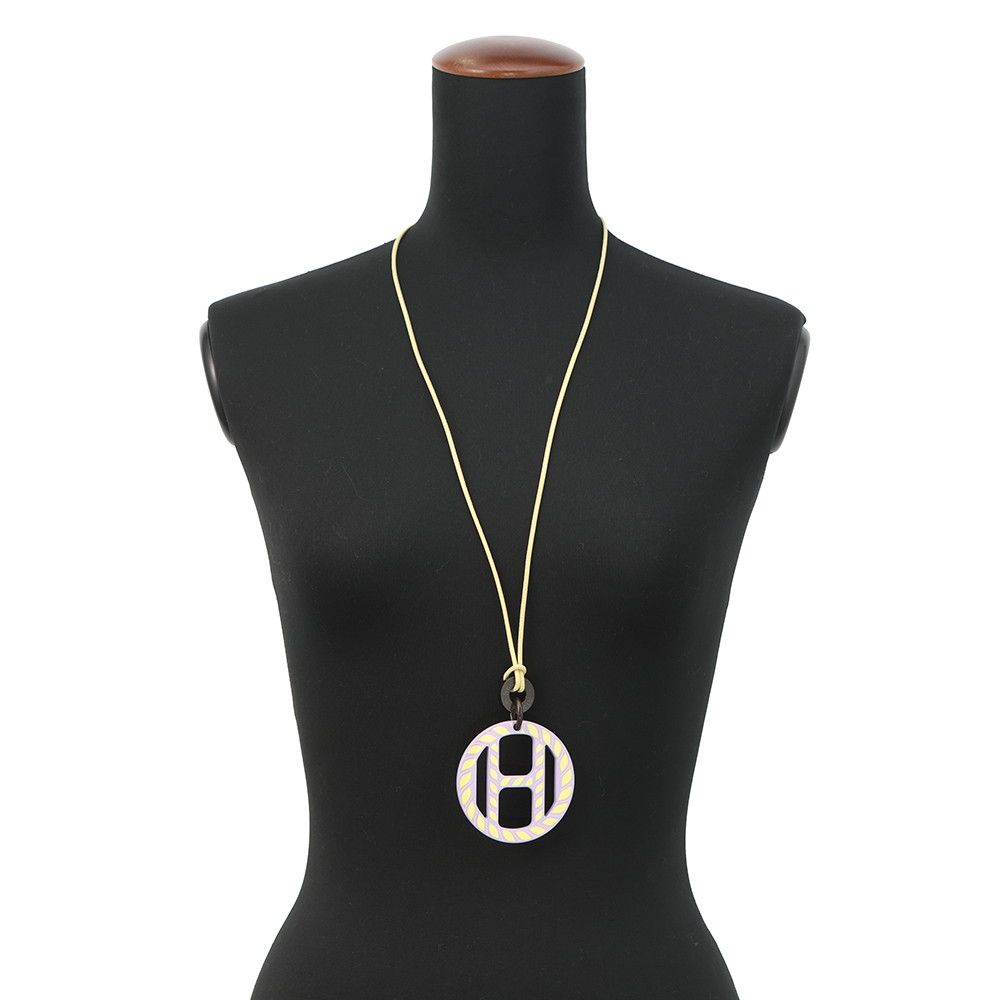 Hermes Necklace Equipe Nautic Buffalo Horn Lavender-yellow — view 4