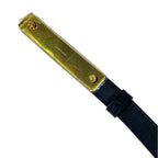 Dior Belt Slim Logo Leather Black Red Gold — view 3