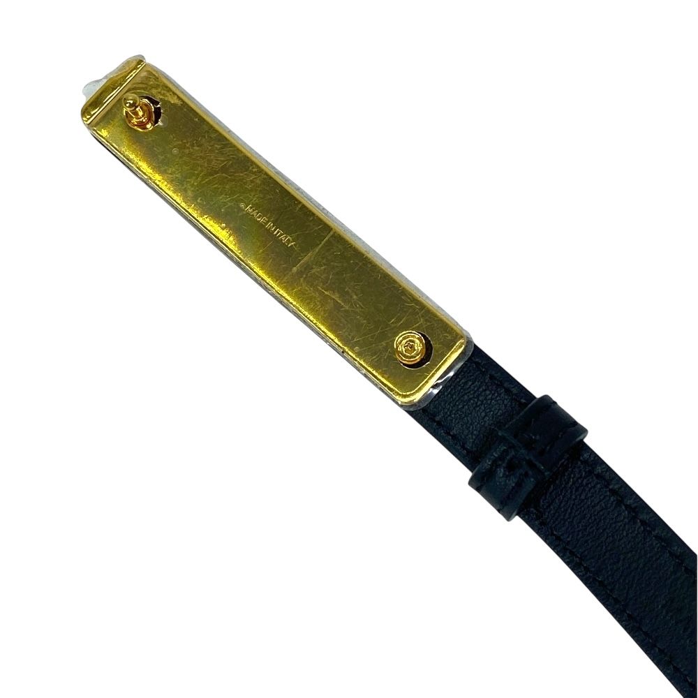 Dior Belt Slim Logo Leather Black Red Gold — view 3