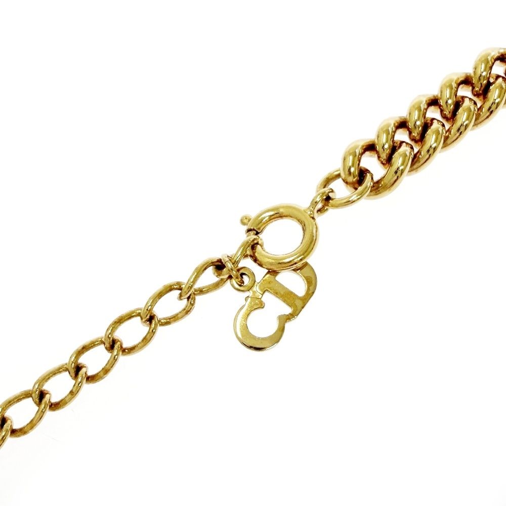 Dior Rhinestone Necklace Gold — view 5