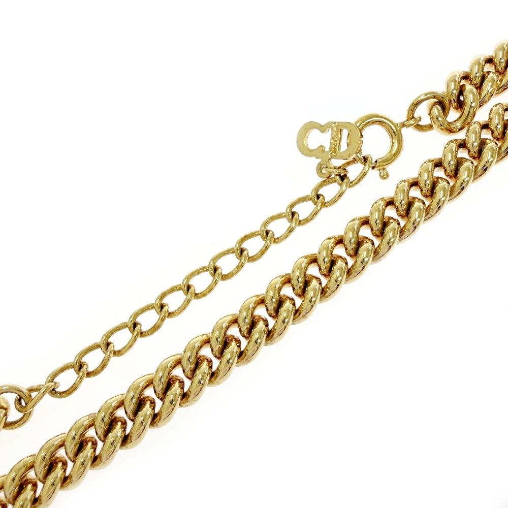 Dior Rhinestone Necklace Gold — view 6