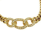 Dior Rhinestone Necklace Gold — view 2