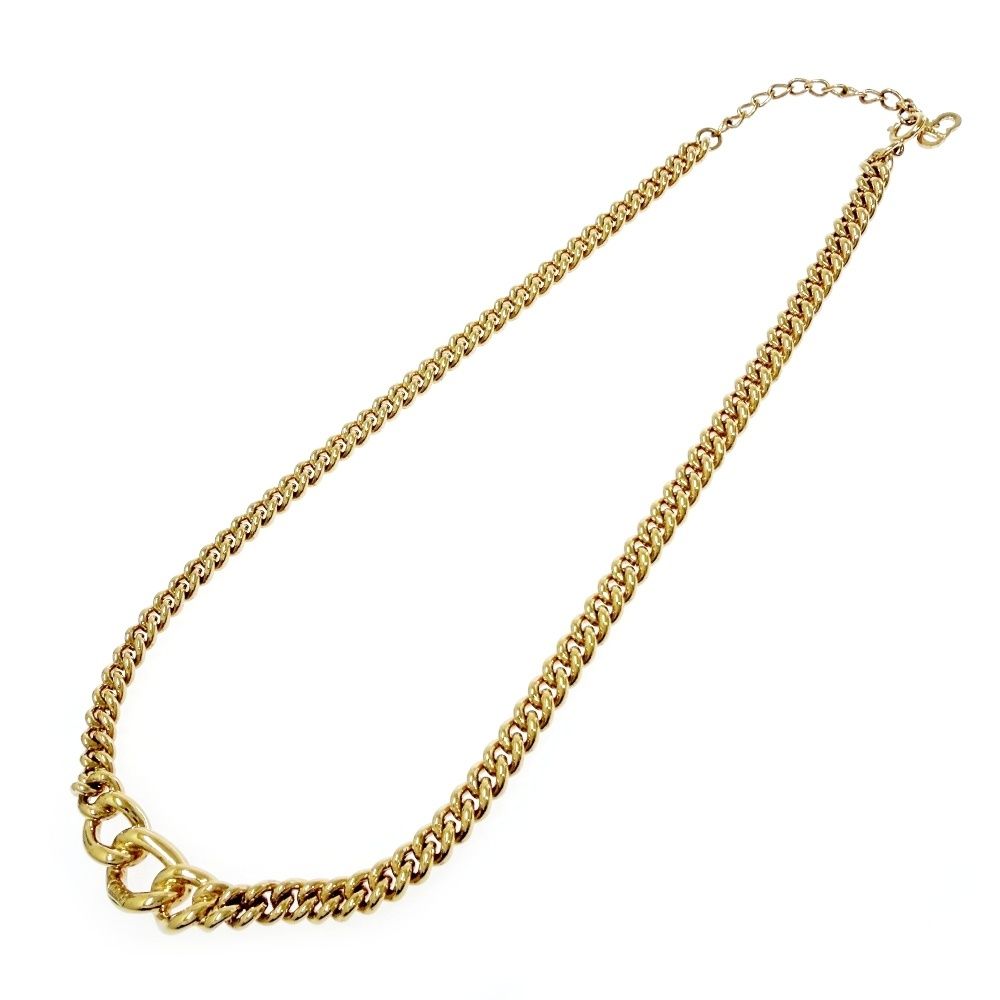 Dior Rhinestone Necklace Gold — view 3