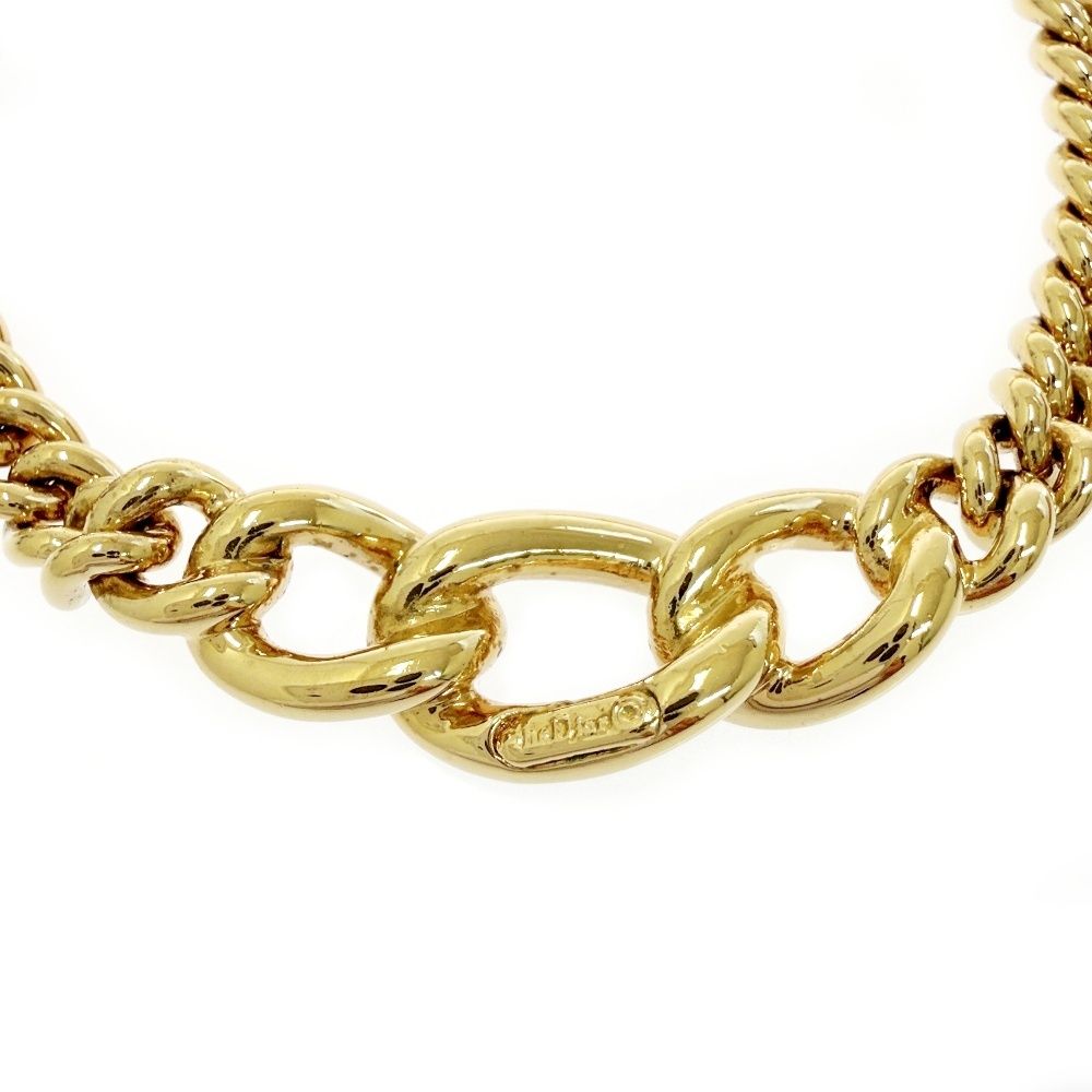Dior Rhinestone Necklace Gold — view 4