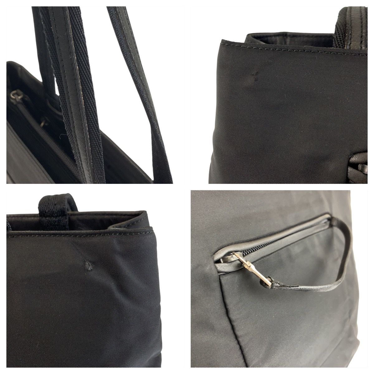 Prada Tessuto Black Silver Nylon Tote — view 5