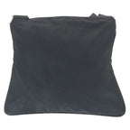 Prada Tessuto Black Silver Nylon Leather Shoulder Bag — view 2