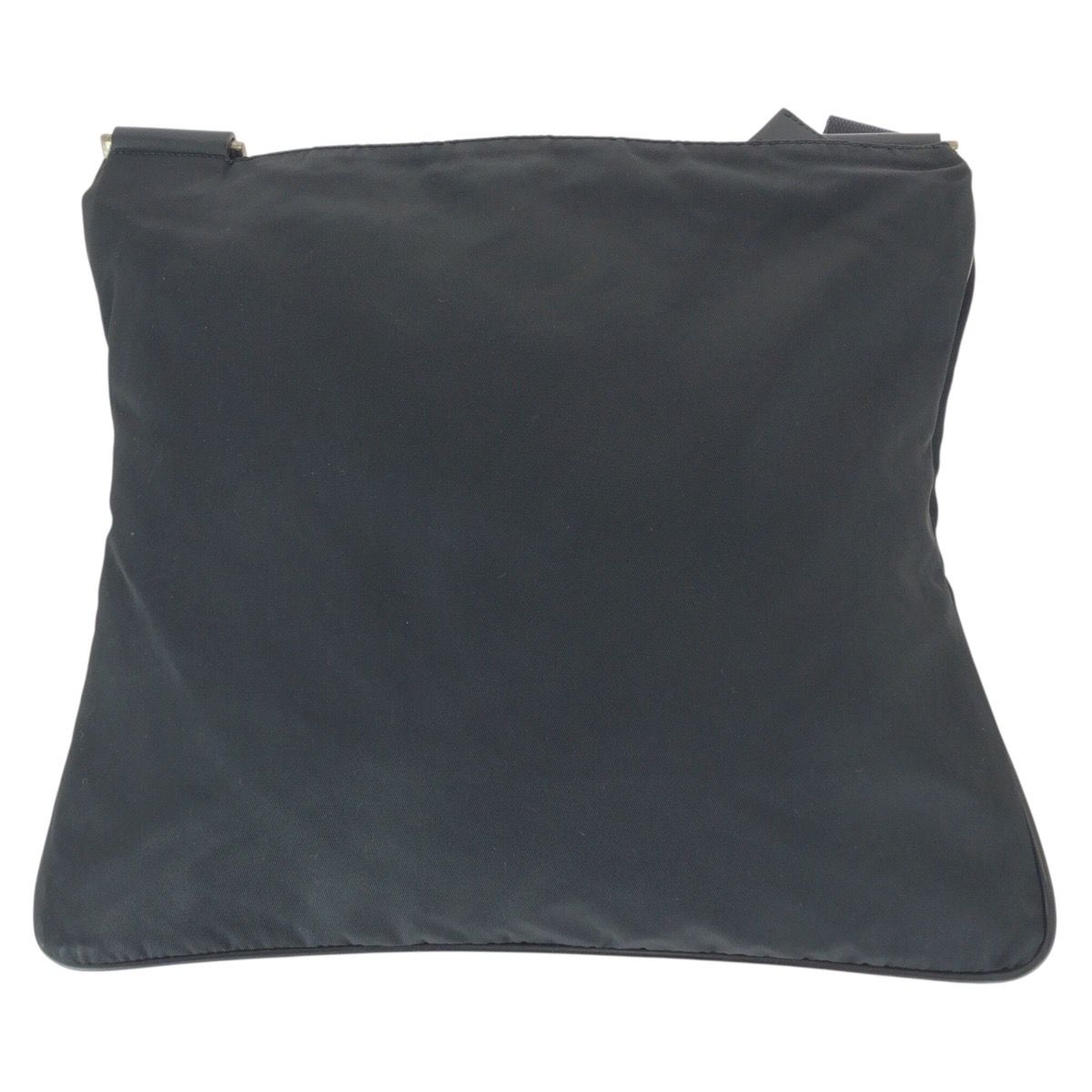 Prada Tessuto Black Silver Nylon Leather Shoulder Bag — view 2