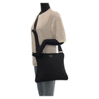 Prada Tessuto Black Silver Nylon Leather Shoulder Bag — view 7