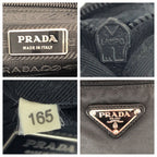 Prada Tessuto Black Silver Nylon Leather Shoulder Bag — view 4