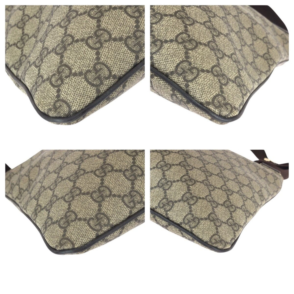 Gucci Beige Brown Gold GG Supreme Canvas Shoulder Bag — view 3