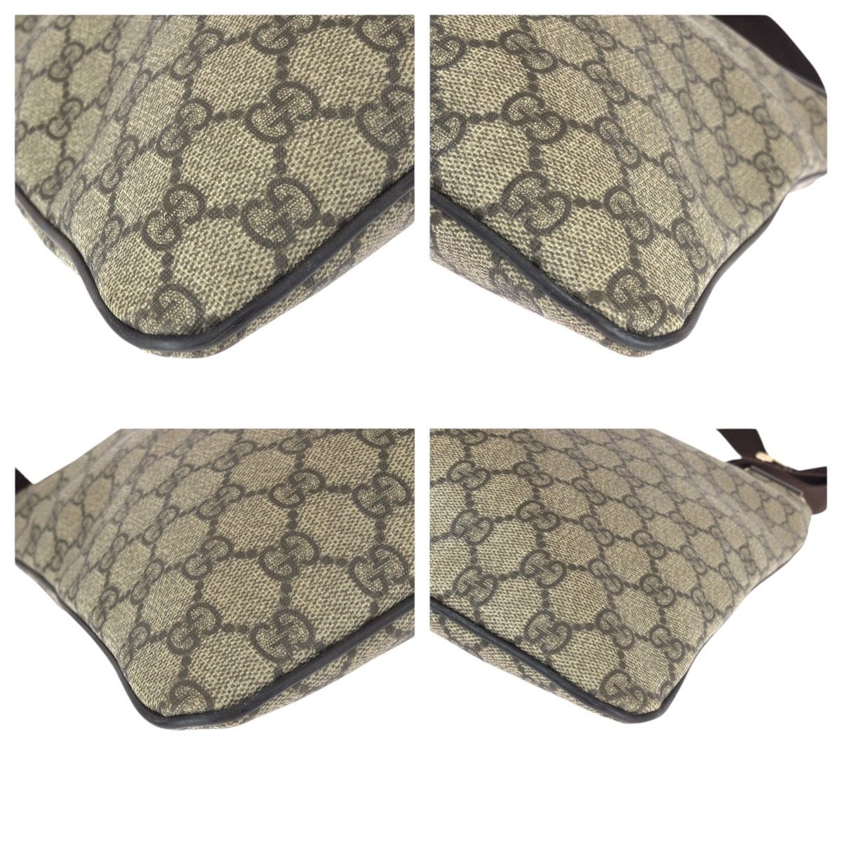 Gucci Beige Brown Gold GG Supreme Canvas Shoulder Bag — view 3