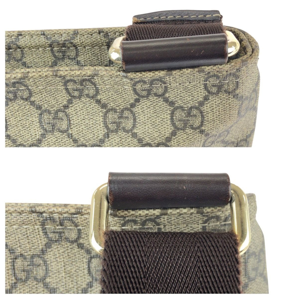 Gucci Beige Brown Gold GG Supreme Canvas Shoulder Bag — view 5