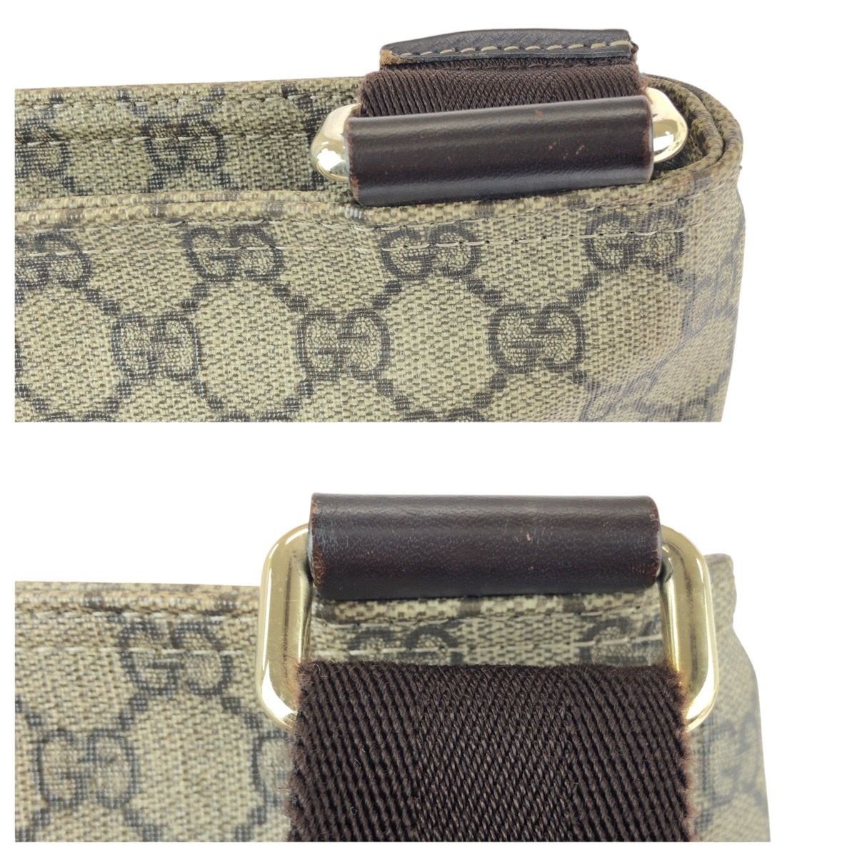 Gucci Beige Brown Gold GG Supreme Canvas Shoulder Bag — view 5