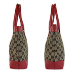 Gucci Red Beige GG Canvas Leather 002 119 Tote — view 7