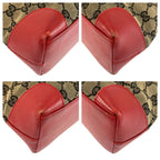 Gucci Red Beige GG Canvas Leather 002 119 Tote — view 4