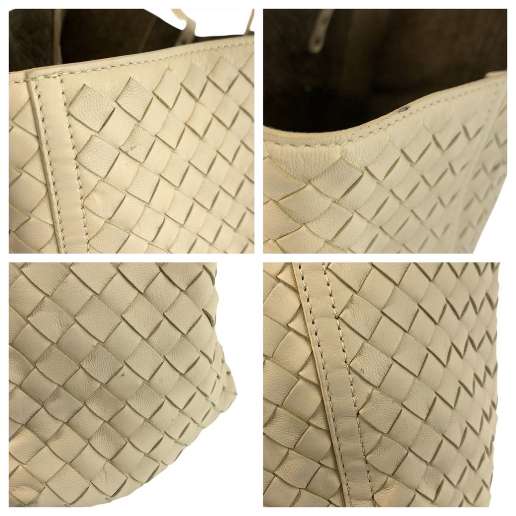 Bottega Veneta Intrecciato Ivory Leather Tote — view 5